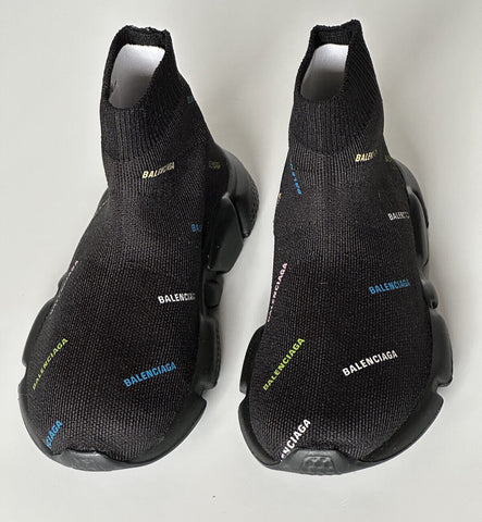 NIB 450 $ Balenciaga Logo Speed ​​LT Sock Sneakers für kleine Jungen Schwarz 25-26 (7,4") 