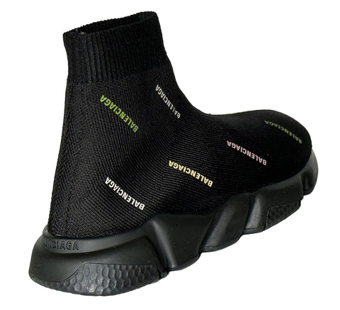 NIB 450 $ Balenciaga Logo Speed ​​LT Sock Sneakers für kleine Jungen Schwarz 25-26 (7,4") 
