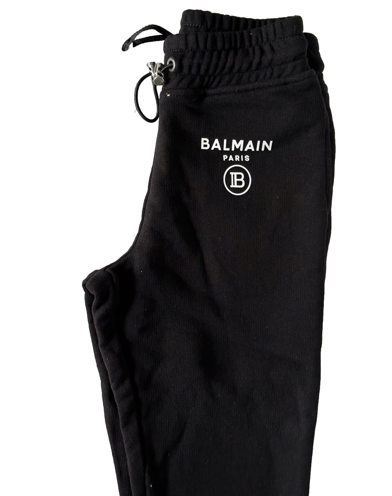 NWT $331 Balmain Boys Logo Joggers Black Size 4 Made in Portugal