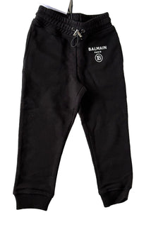 СЗТ 331 доллар США. Черные джоггеры с логотипом для мальчиков Balmain, размер 4, сделано в Португалии.