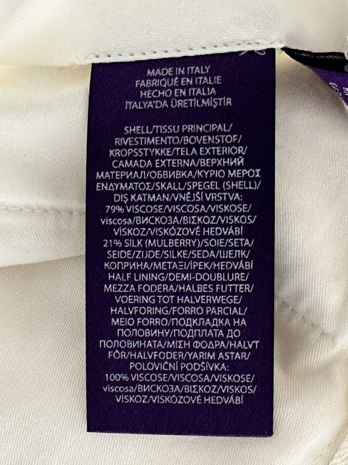 NWT $695 Ralph Lauren Purple Label Men's Viscose/Silk Cream Dress Pants 30 US IT