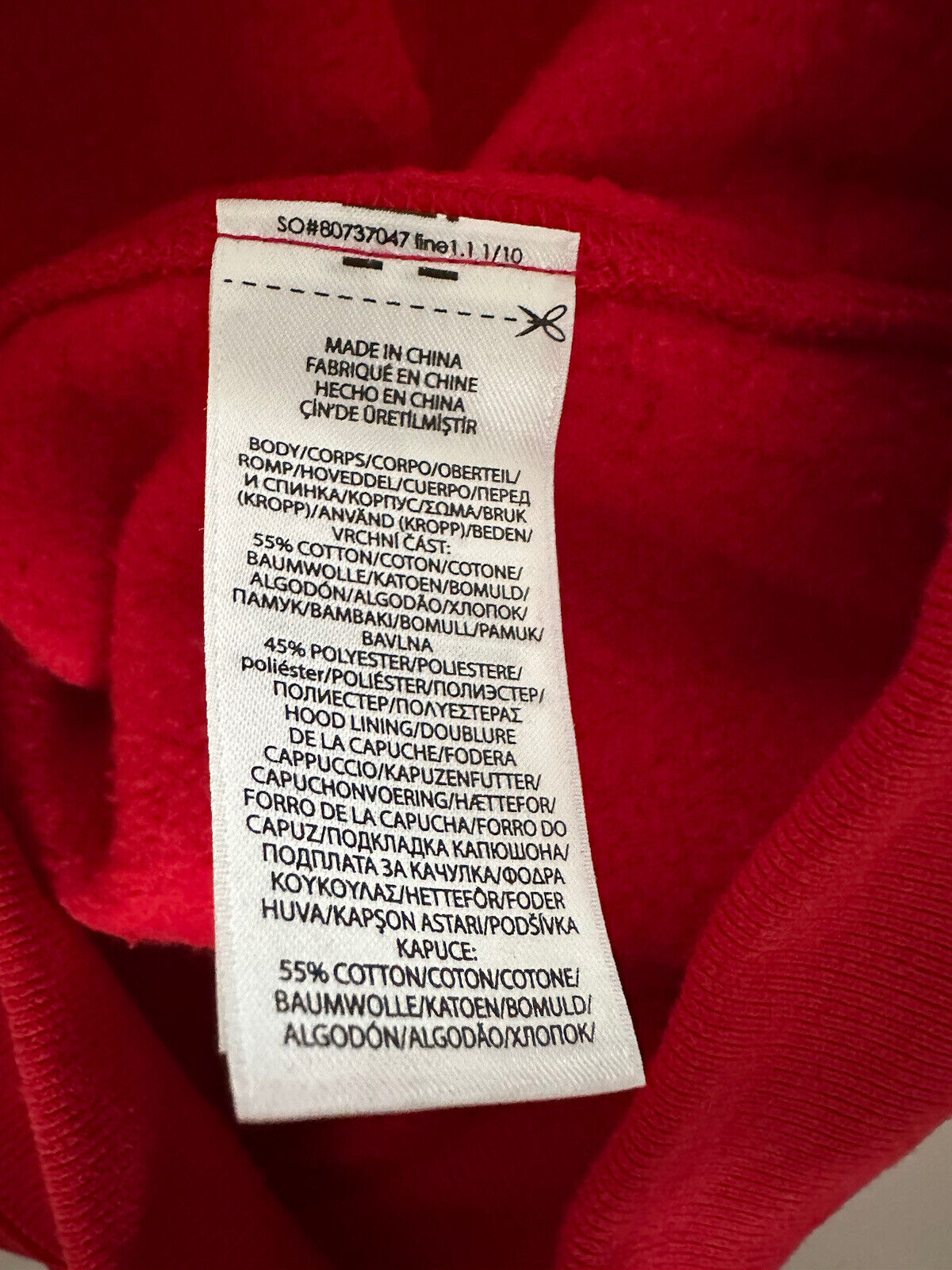 Neu mit Etikett: 188 $ Polo Ralph Lauren Bear Ralph Mug Fleece-Kapuzenpullover, Rot, Größe L 