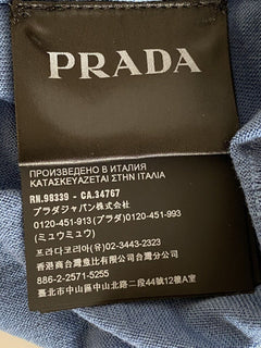 Neu mit Etikett: 980 $ Prada Kurzarm-Poloshirt aus Wolle in Blau UMA950 40 US (50) Hergestellt in Italien