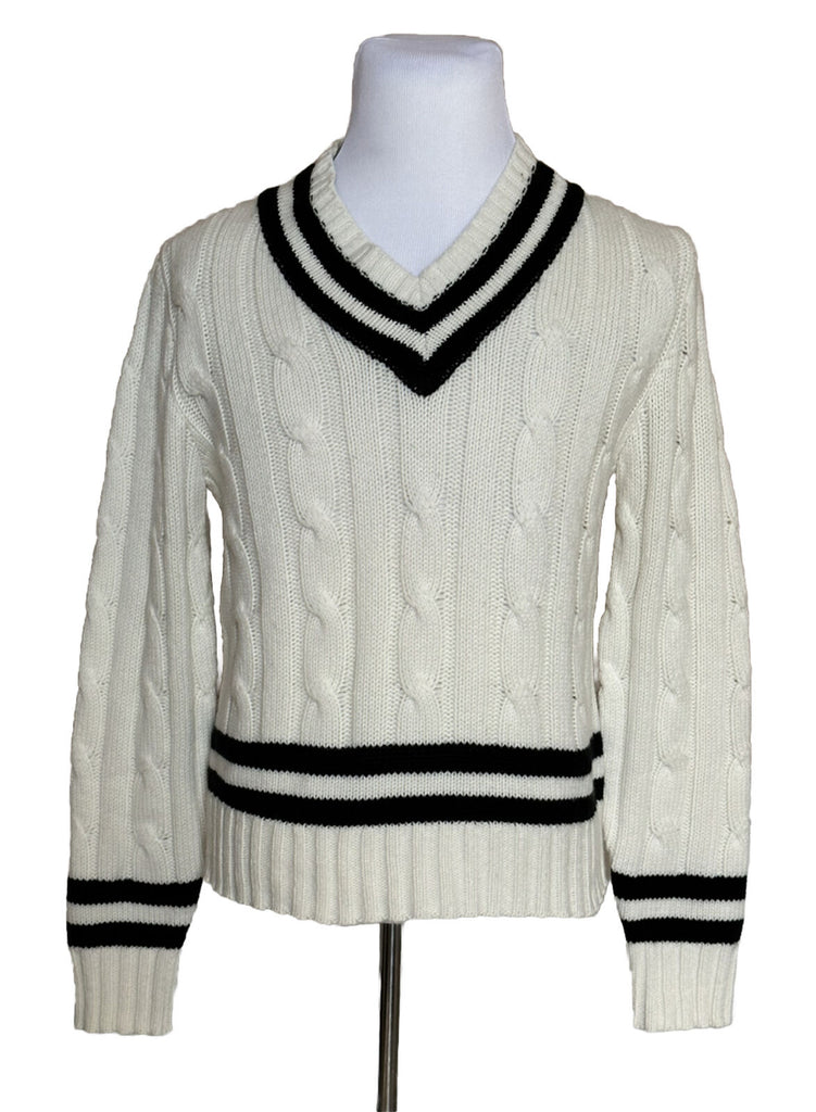 Мужской кашемировый свитер кремового цвета с v-образным вырезом Polo Ralph Lauren Purple Label NWT $1495 M IT 