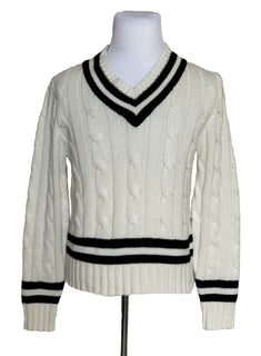 Мужской кашемировый свитер кремового цвета с v-образным вырезом Polo Ralph Lauren Purple Label NWT $1495 M IT 