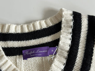 Мужской кашемировый свитер кремового цвета с v-образным вырезом Polo Ralph Lauren Purple Label NWT $1495 M IT 