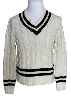 Мужской кашемировый свитер кремового цвета с v-образным вырезом Polo Ralph Lauren Purple Label NWT $1495 M IT 