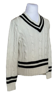 Мужской кашемировый свитер кремового цвета с v-образным вырезом Polo Ralph Lauren Purple Label NWT $1495 M IT 