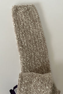 Neu mit Etikett: 250 $ Ralph Lauren Purple Label Beige Kaschmirsocken, groß, hergestellt in Italien 
