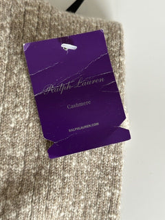 Neu mit Etikett: 250 $ Ralph Lauren Purple Label Beige Kaschmirsocken, groß, hergestellt in Italien 