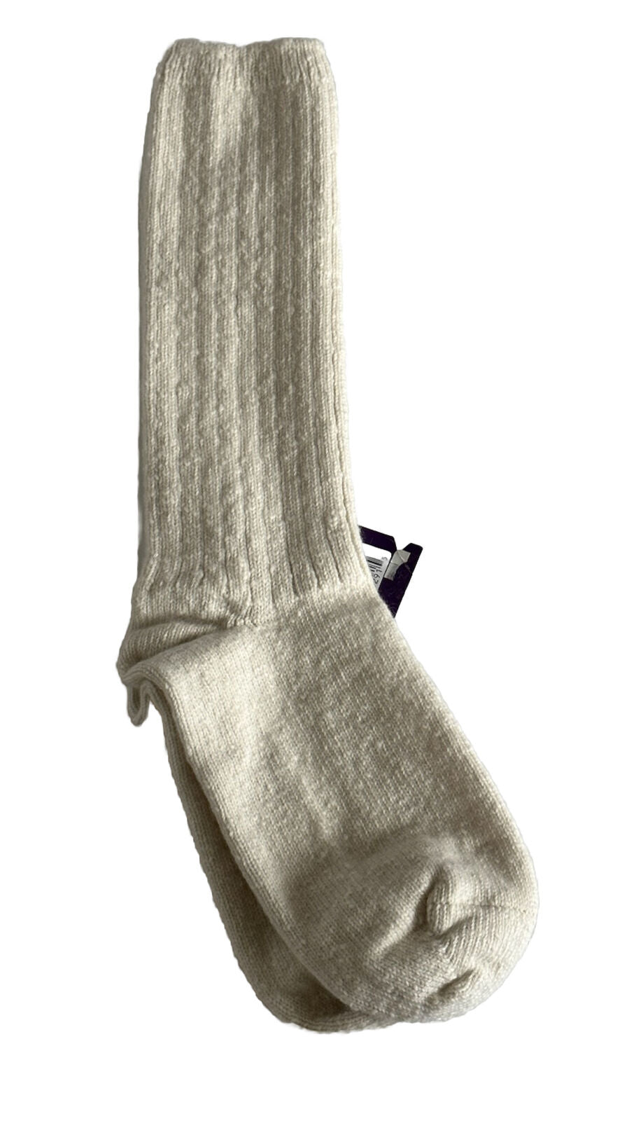 NWT $250 Ralph Lauren Purple Label Ivory Cashmere Socks Large Made in Italy