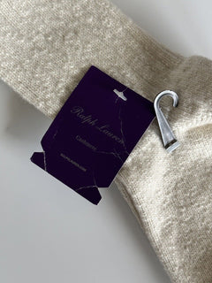 Кашемировые носки цвета слоновой кости Ralph Lauren Purple Label, большие размеры, 250 долларов США, сделано в Италии 
