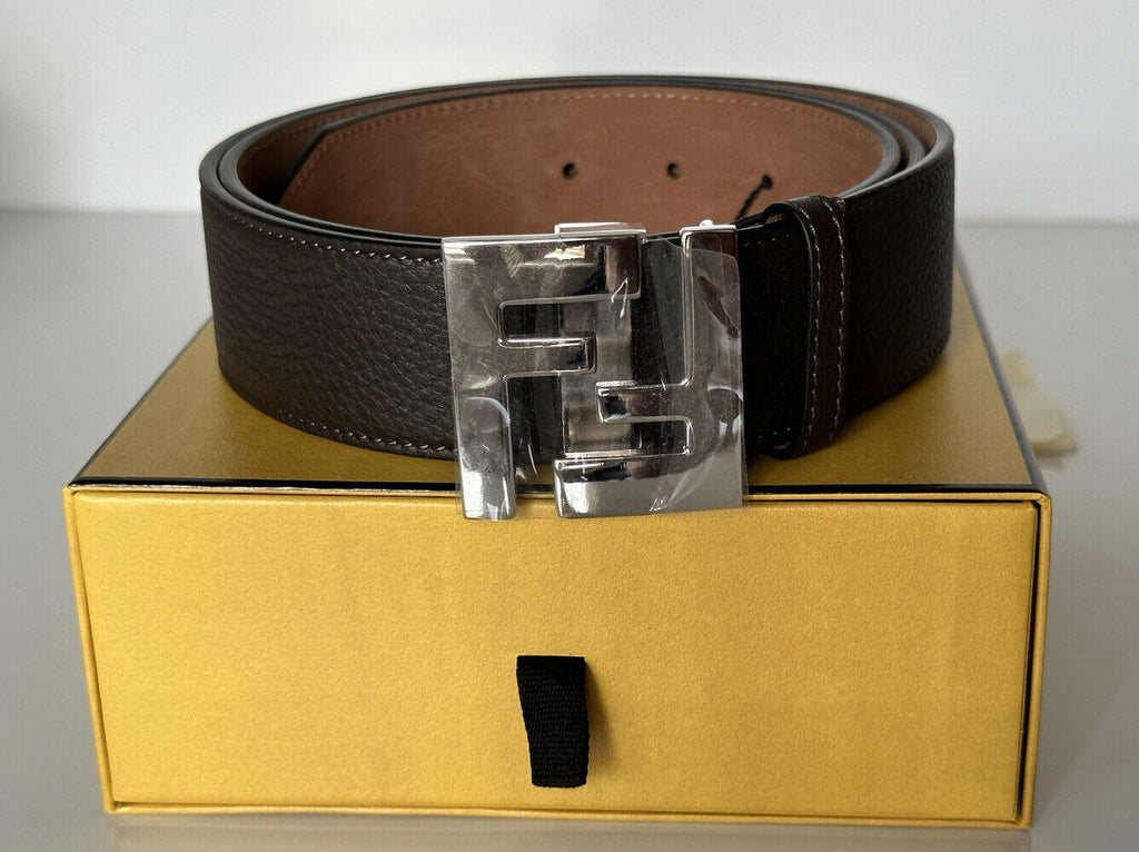NWT $550 Fendi FF Calf Leather Brown Belt 110/44 Italy 7C0403