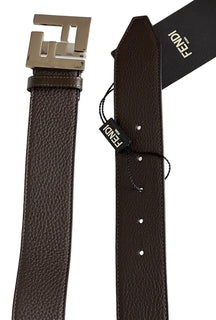 NWT $550 Fendi FF Calf Leather Brown Belt 110/44 Italy 7C0403