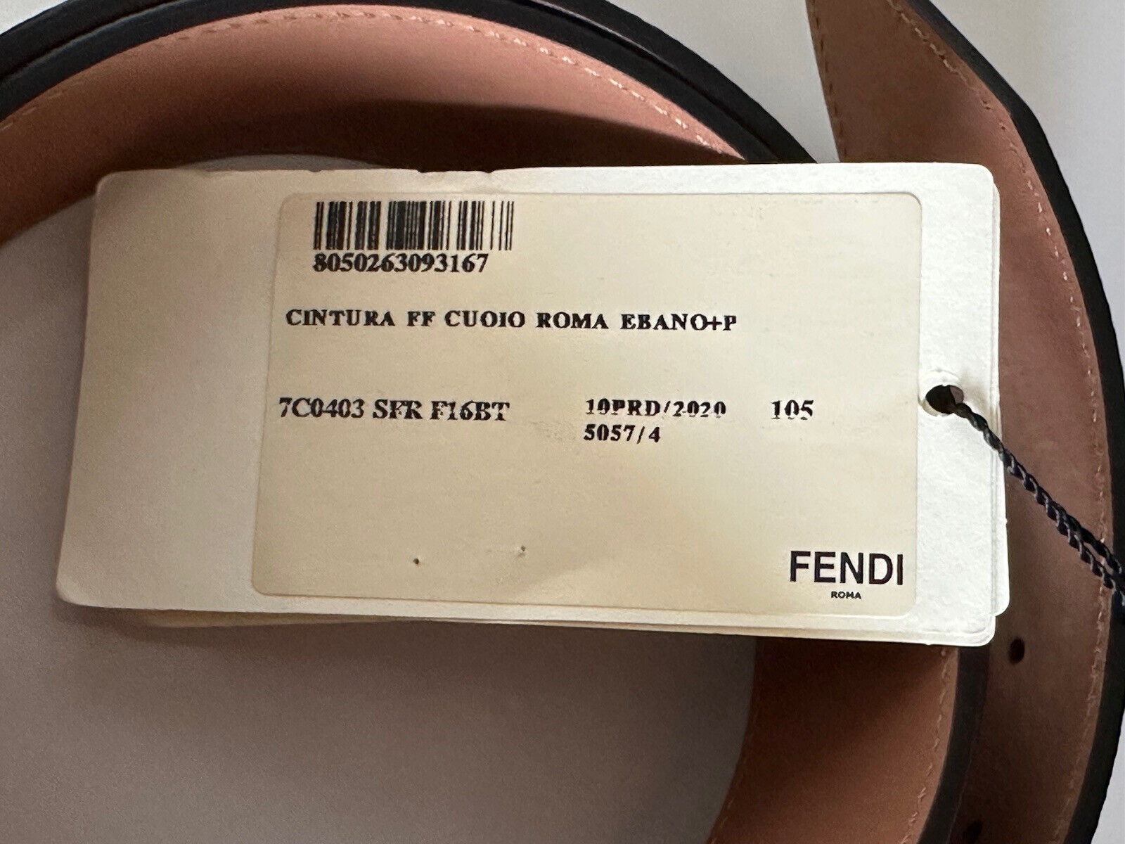 NWT $550 Ремень Fendi FF из телячьей кожи 105/42 Италия 7C0403 
