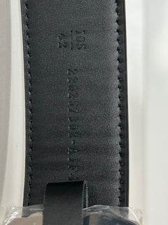 NWT $620 Черный ремень Fendi FF из телячьей кожи с серебряной пряжкой 105/42 Италия 7C0479 