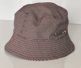 NWT $720 Fendi Woven Fabric Red/Black Bucket Hat Made in Italy Large FXQ801
