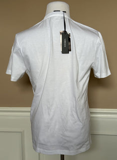 NWT 775 $ Versace Mitchel Fit Logo Weißes Jersey-T-Shirt XL 1008485 Italien