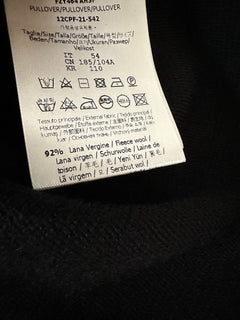 NWT 850 $ Fendi Wollstrickpullover Schwarz 54 Euro FZY464 Hergestellt in Italien 