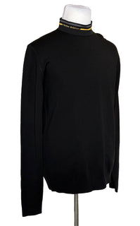 NWT 850 $ Fendi Wollstrickpullover Schwarz 54 Euro FZY464 Hergestellt in Italien 