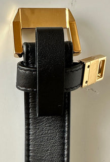 NWT $980 Fendi Fendace Женский черный ремень из телячьей кожи 105/42 Италия 7C0474 