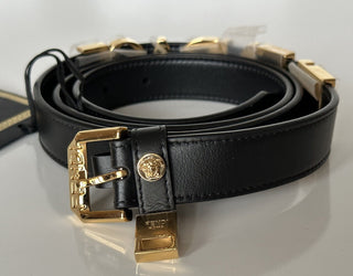 NWT $980 Fendi Fendace Женский черный ремень из телячьей кожи 105/42 Италия 7C0474 