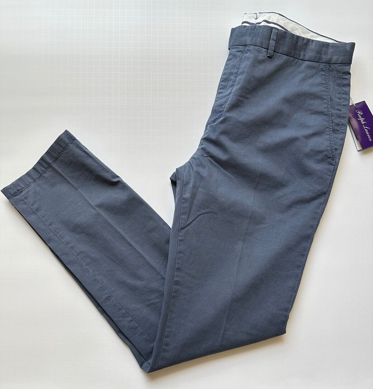 NWT $495 Ralph Lauren Purple Label Men's Cargo Cotton Pants Blue 34 US