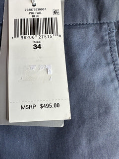 Мужские хлопковые брюки-карго Ralph Lauren Purple Label, NWT, 495 долларов США, синие 34 США