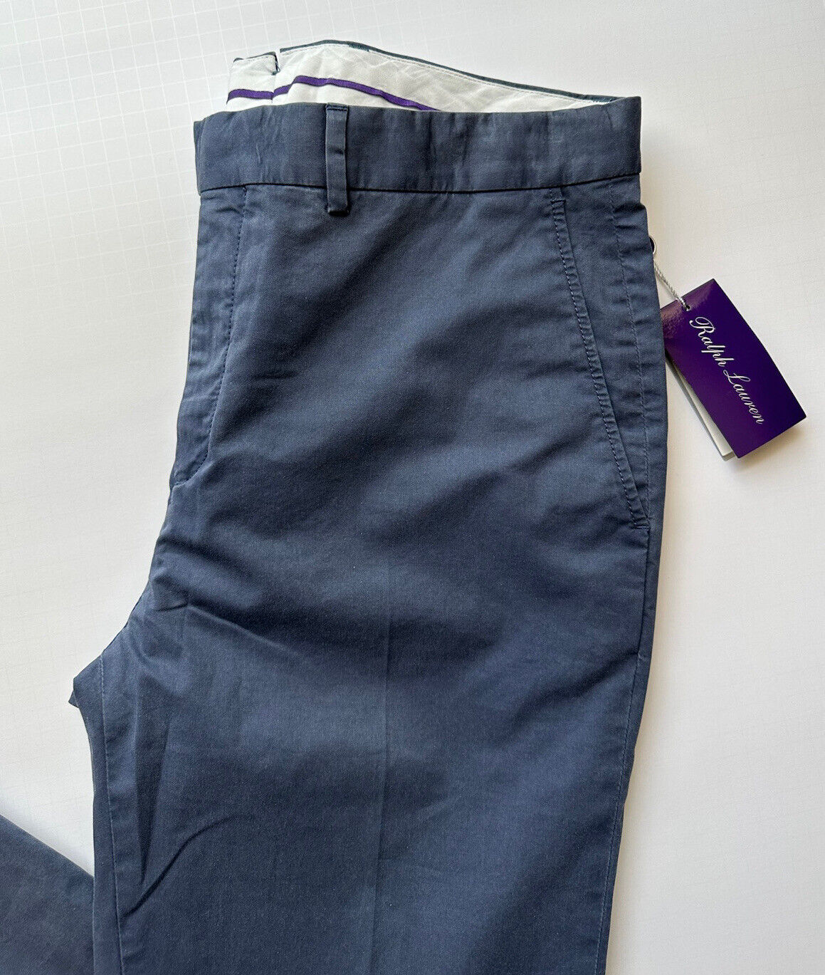 NWT $495 Ralph Lauren Purple Label Men's Cargo Cotton Pants Blue 34 US