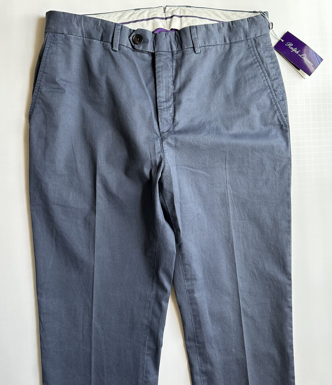 NWT $495 Ralph Lauren Purple Label Men's Cargo Cotton Pants Blue 34 US