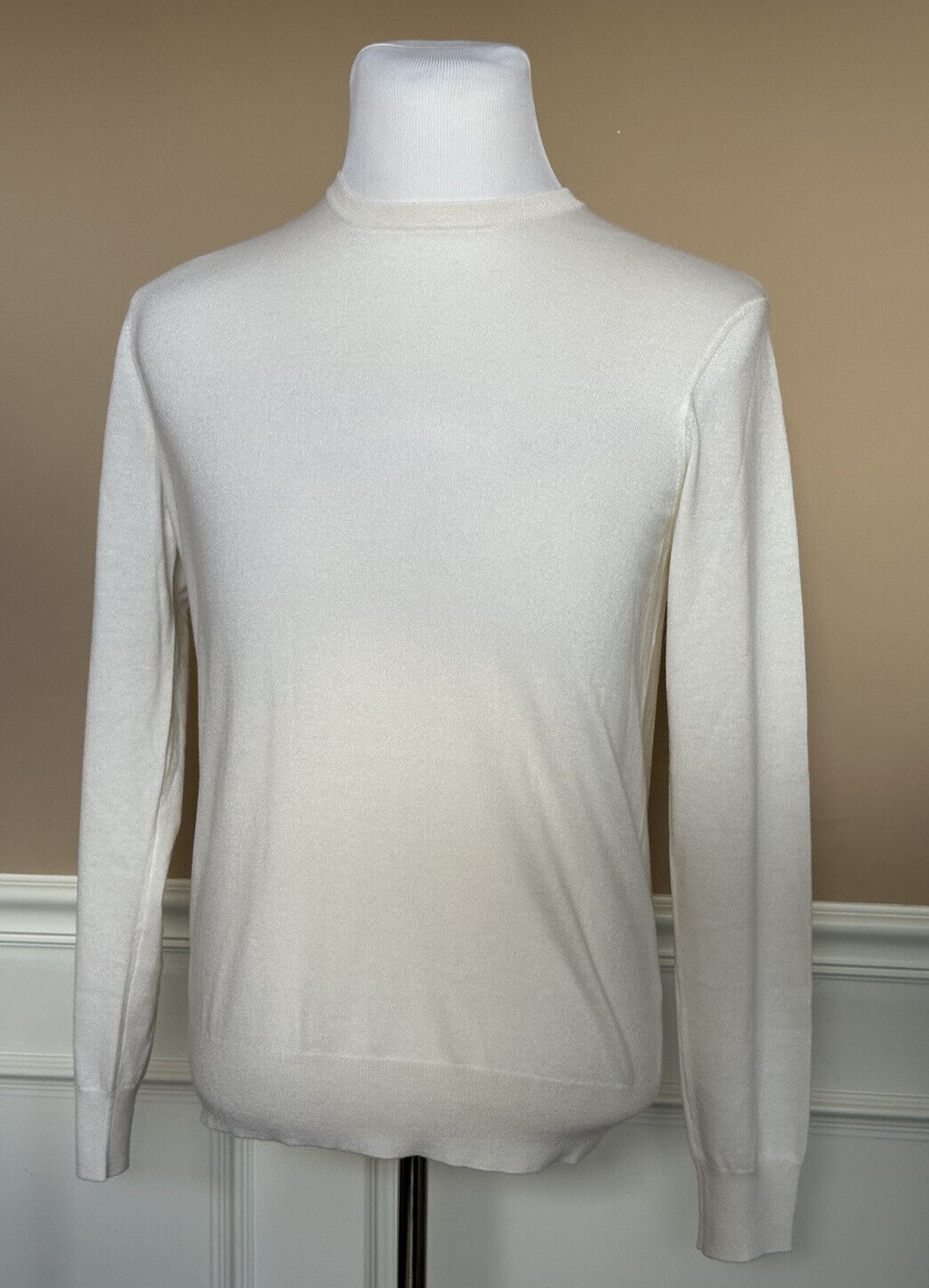 NWT $995 Polo Ralph Lauren Purple Label Men's Cashmere Cream Sweater M Italy