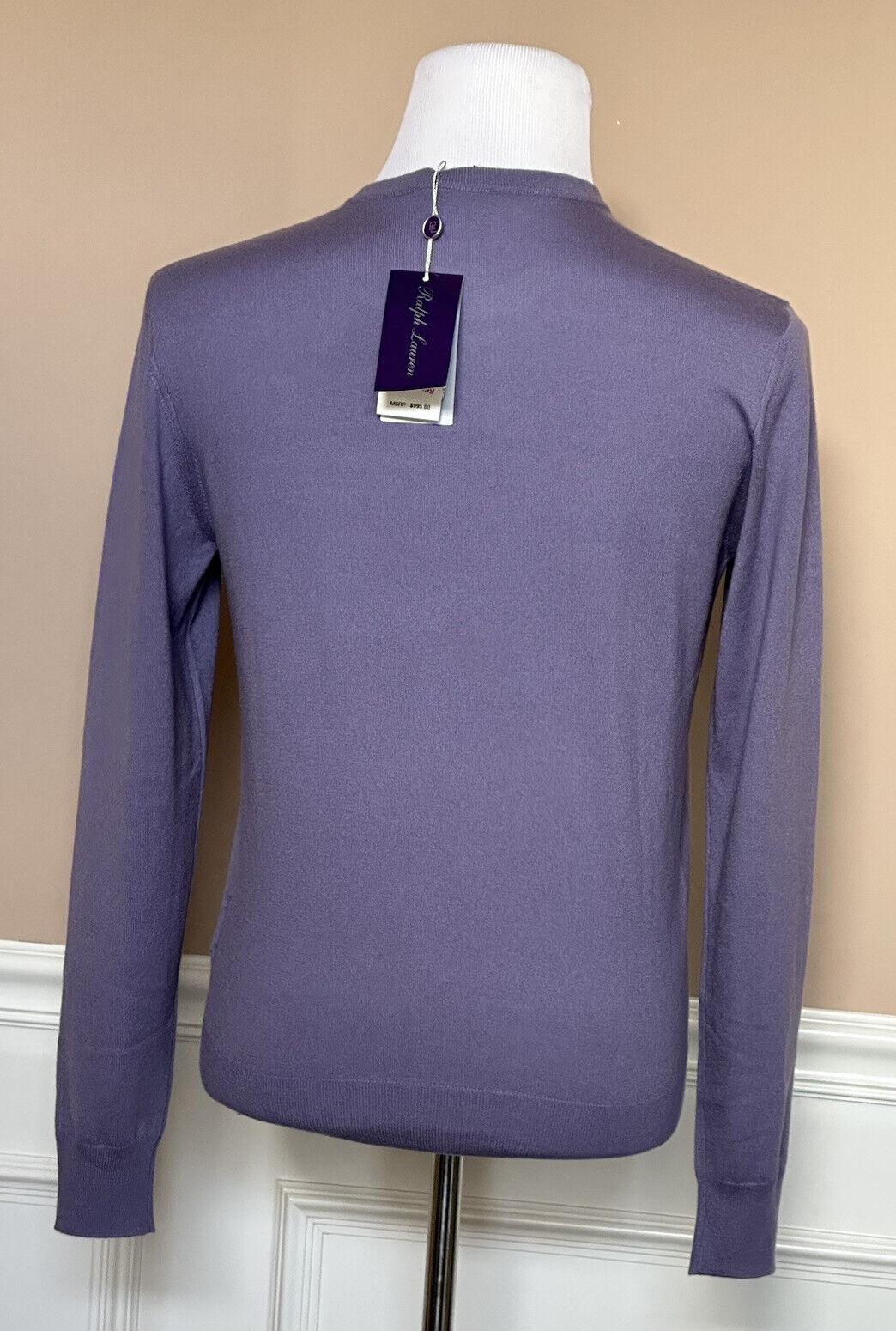 NWT $995 Polo Ralph Lauren Purple Label Men's Cashmere Pink Sweater M Italy