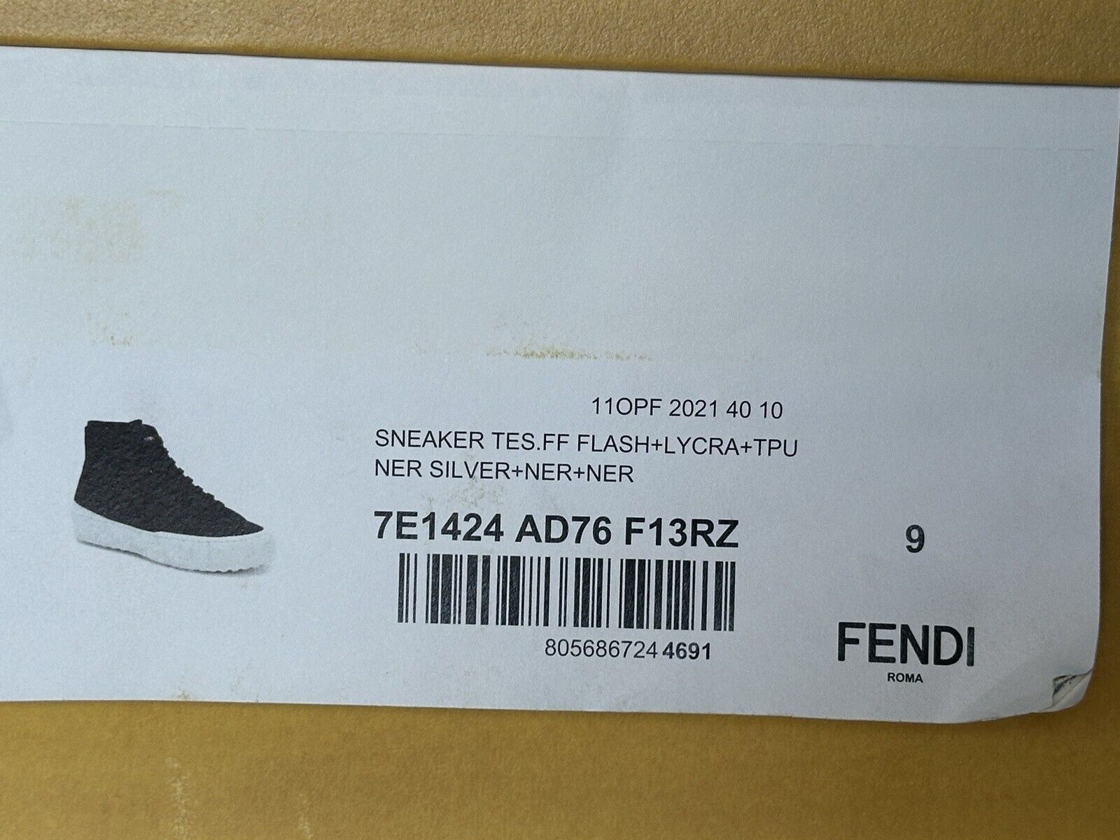 NIB 795 $ Fendi FF Logo Stoff/Leder Schwarze High-Top-Sneaker 10 US (43) 7E1424