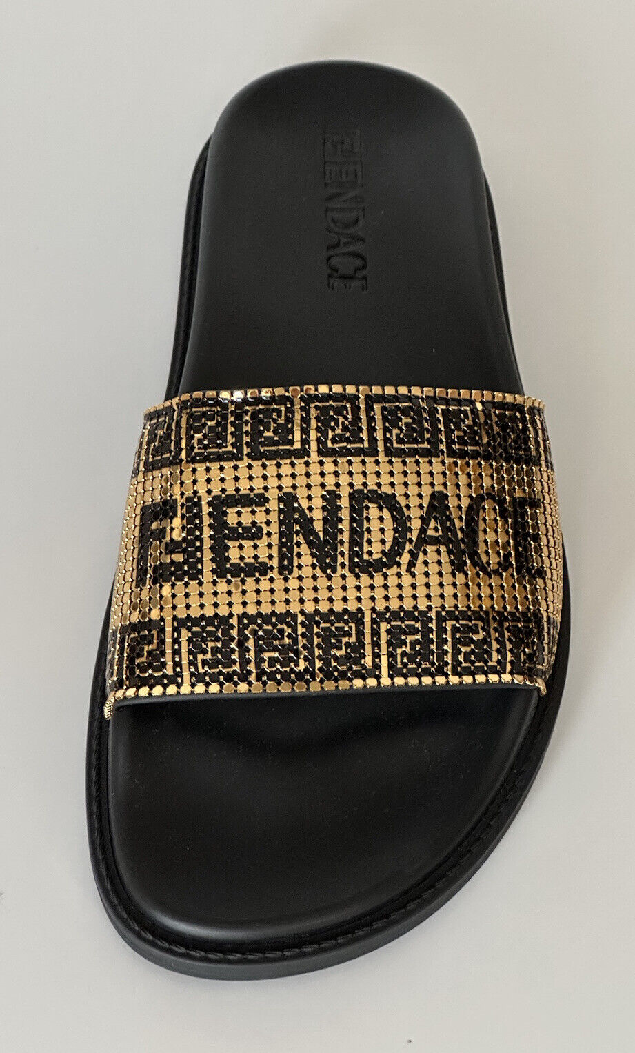 NIB $1550 Fendace Fendi&Versace Metal Mesh Sandals Black 9 US/39 Euro IT 8X8324