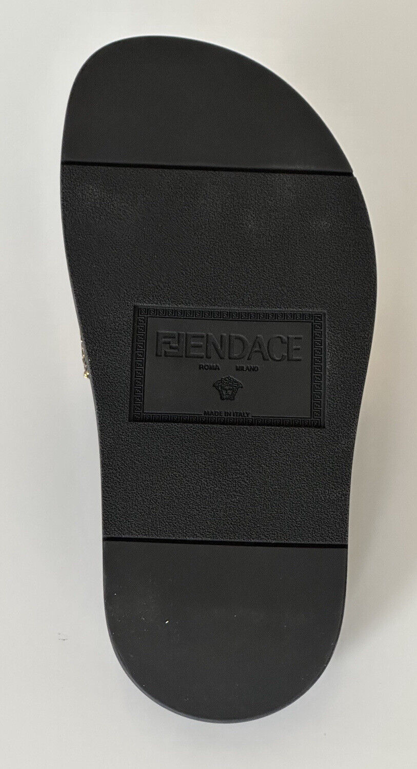 NIB $ 1550 Fendace Fendi&amp;Versace Metal Mesh Sandalen Schwarz 9 US/39 Euro IT 8X8324