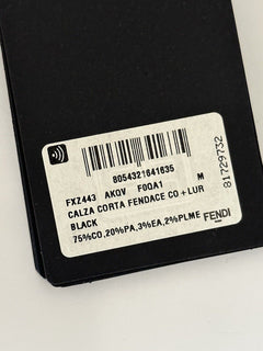 Вязаные носки Fendi FF среднего размера, черные, средние, 195 долларов США, сделано в Италии FXZ443