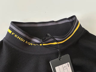 NWT 850 долларов США Шерстяной вязаный свитер Fendi Черный 58 евро FZY464 Сделано в Италии