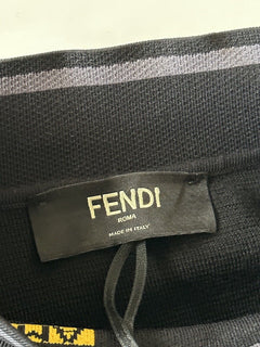 NWT 850 долларов США Шерстяной вязаный свитер Fendi Черный 58 евро FZY464 Сделано в Италии