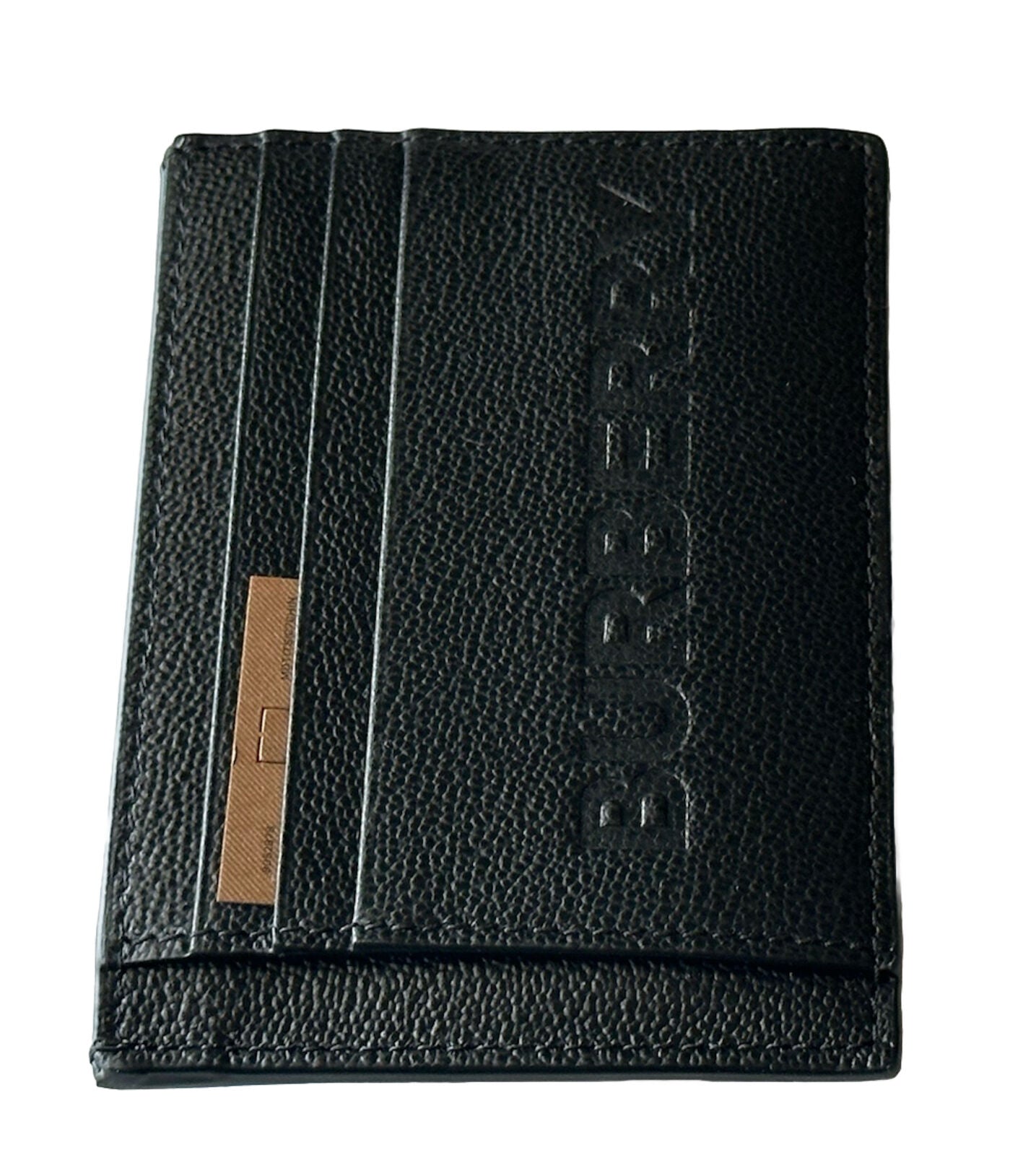 Neu mit Etikett: 350 $ Burberry-Kartenetui aus genarbtem Leder mit Logoprägung in Schwarz 8052878 