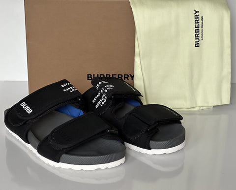 NIB $620 Burberry Thornham Men’s Slide Black Sandals 10US 8049666 Italy