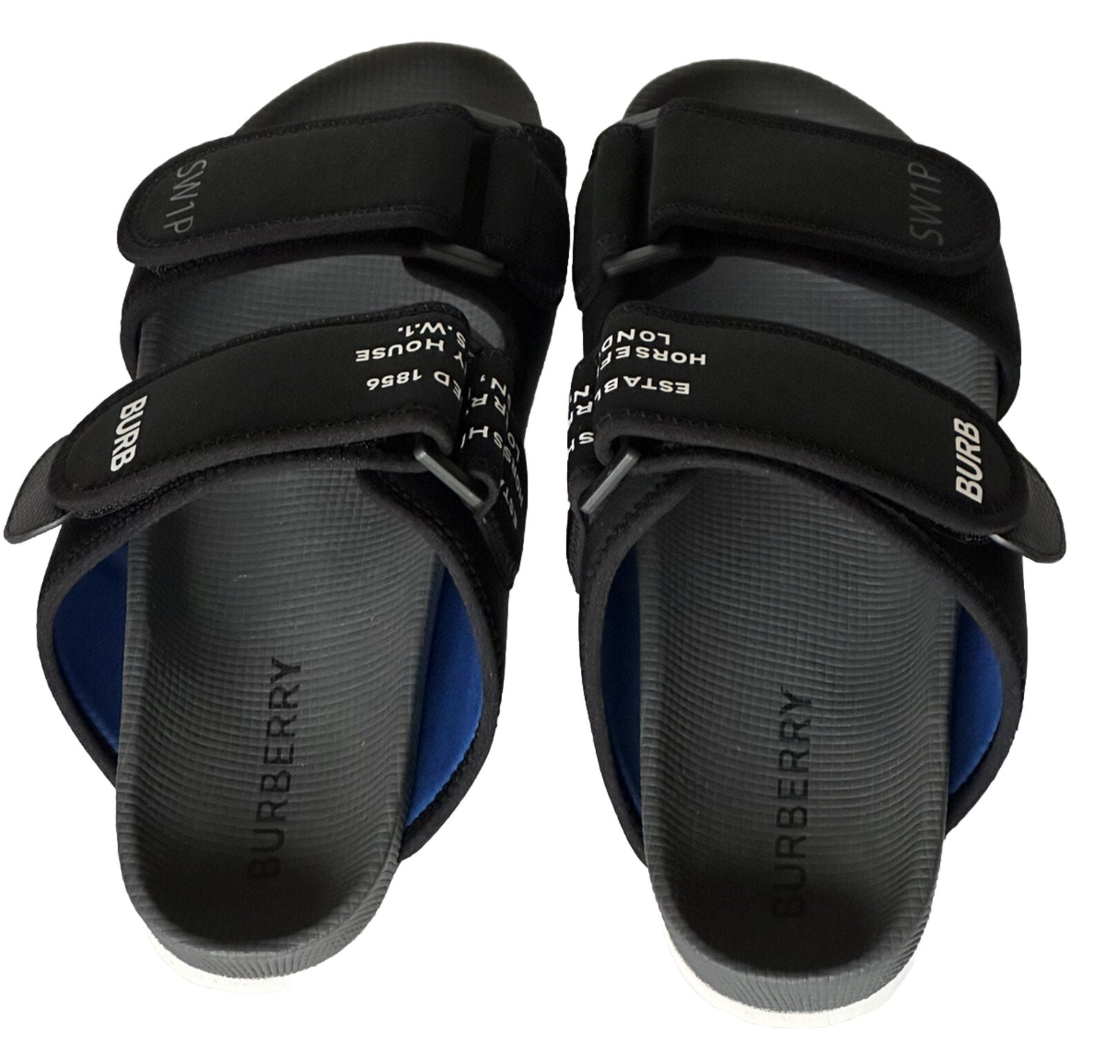 Burberry Thornham Men’s Slide Black Sandals 10 US 8049666 Italy NIB $620