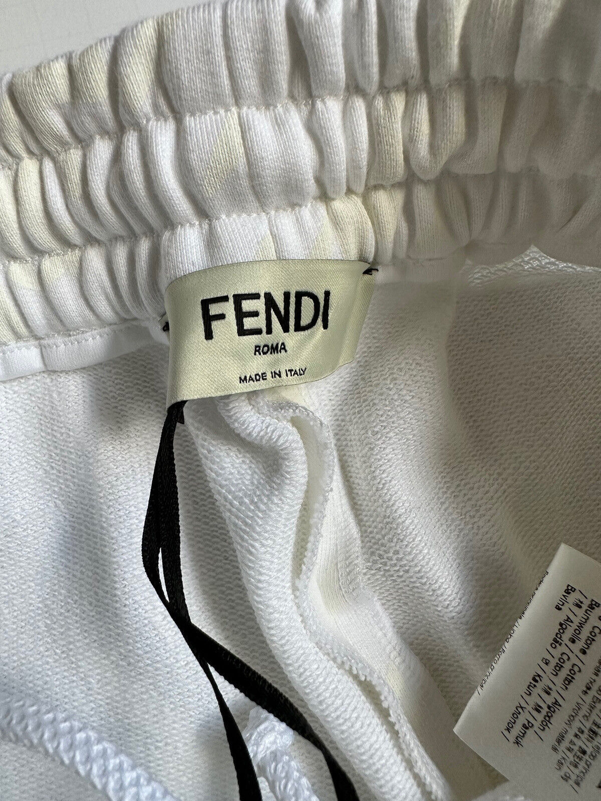 Женские вязаные брюки-джоггеры Fendi молочно-белого цвета с принтом NWT, 950 долларов США, 40 (4 США) IT 