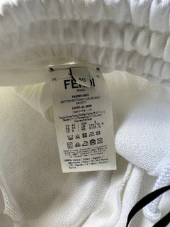 Женские вязаные брюки-джоггеры Fendi молочно-белого цвета с принтом NWT, 950 долларов США, 40 (4 США) IT 