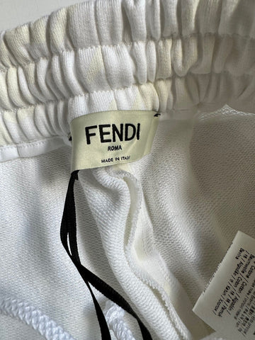 Neu mit Etikett: 950 $ Fendi Damen-Strickhose mit Fendi-Print in Milchweiß, Größe 42 (6 US) IT 