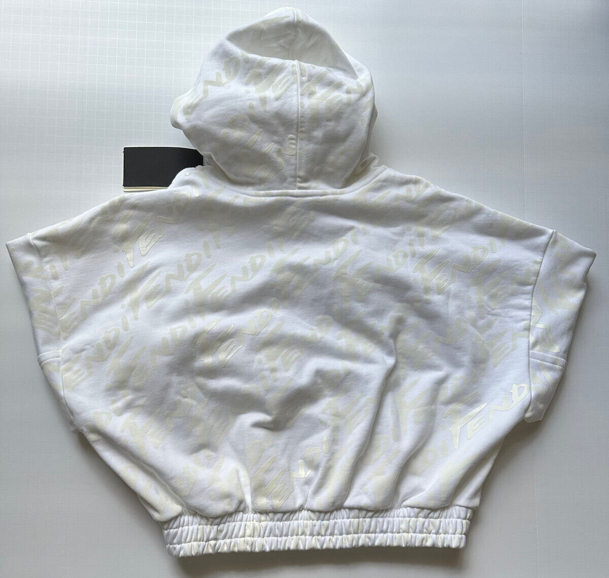 NWT $1100 Fendi Women's Milk White Fendi Knit Jacket with Hoodie 6 US (42 Eu) IT
