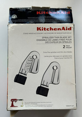 New KitchenAid Spiralizer Thin Blade Set 2 Pack KSMAPC1AP