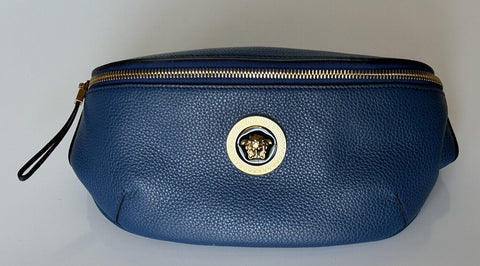NWT Versace Women's Grainy Calf Leather Blue Belt /Waist/Body Bag 102884 Italy