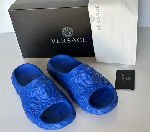 NIB $525 Versace Medusa Head Slides Pool Sandals Royal Blue 12 US (45) 1005746