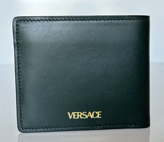 Зеленый кошелек из телячьей кожи Versace со встроенными акцентами Medusa, NWT, 425 долларов США, сделано в Италии 
