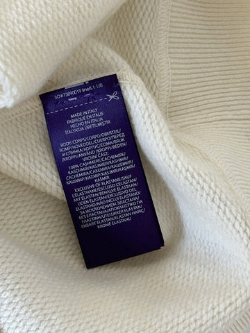Neu mit Etikett: Polo Ralph Lauren Purple Label Herren-Kaschmir-Pullover in Creme, M, Italien 